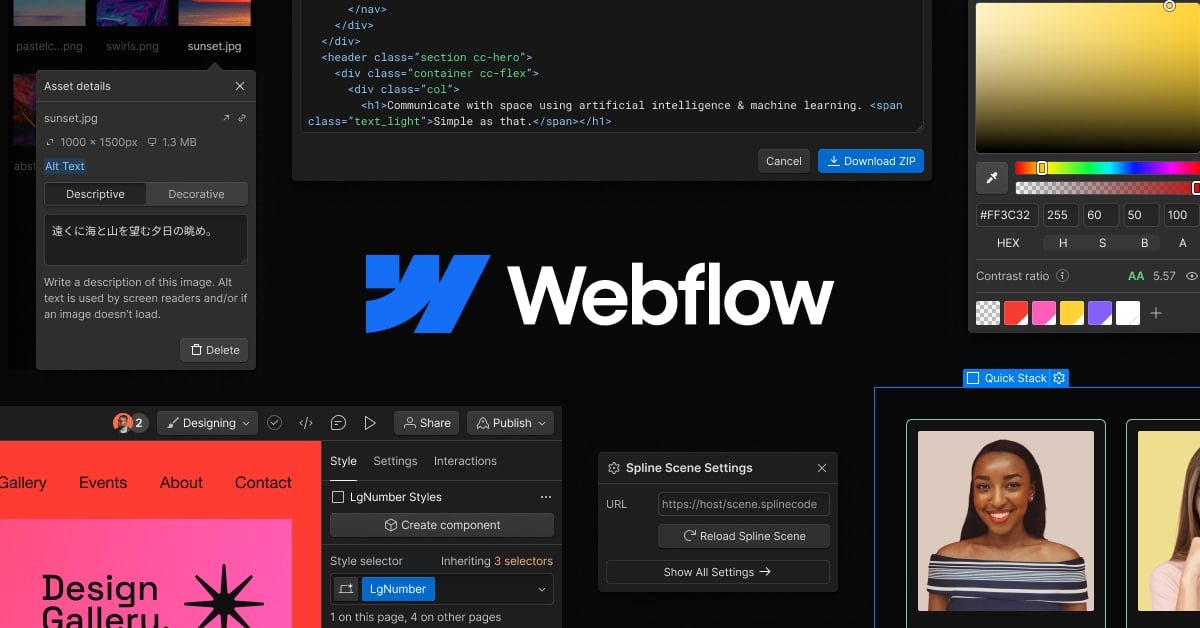 Webflow benutzeroberfläche